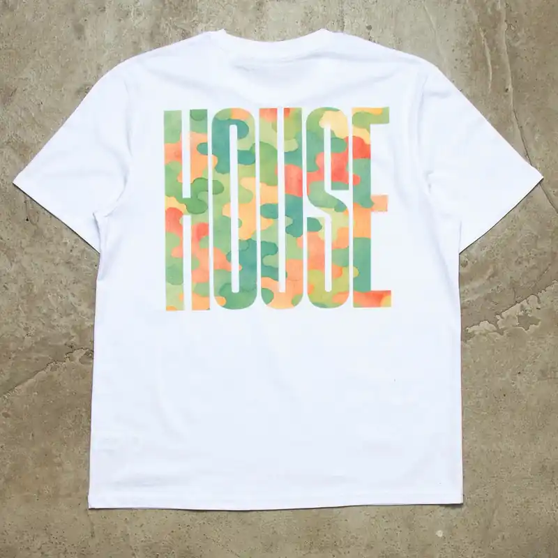 Camo Higher House Back Print - Tshirt - White