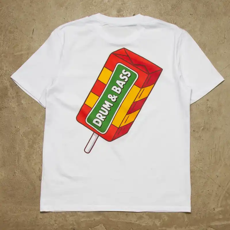 Drumstick & Bass Back Print - Tshirt - White