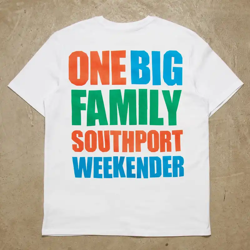 One Big Family Back Print - Tshirt - White