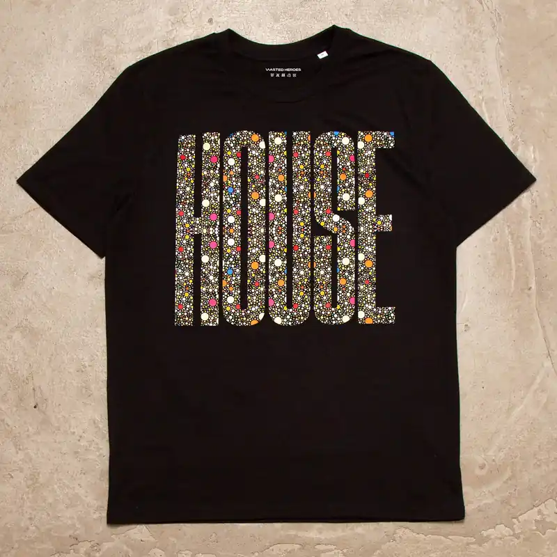 Dots Higher House Front Print - Tshirt - Black