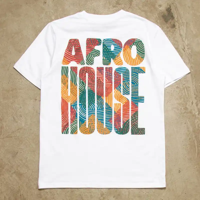 Afro House Colours Back Print - Tshirt - White