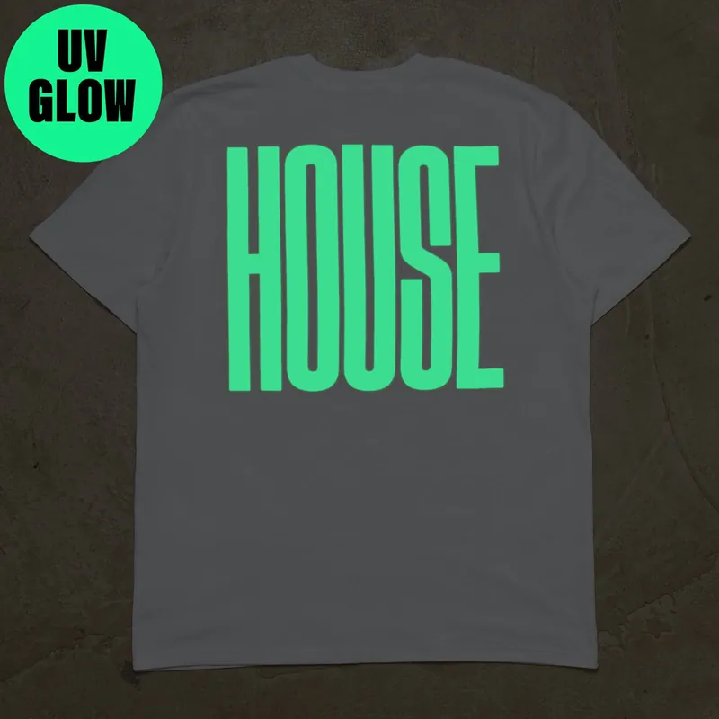 UV Glow Higher House Back Print - Tshirt - White