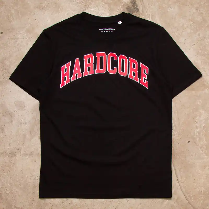 Varsity Hardcore Front Print - Tshirt - Black