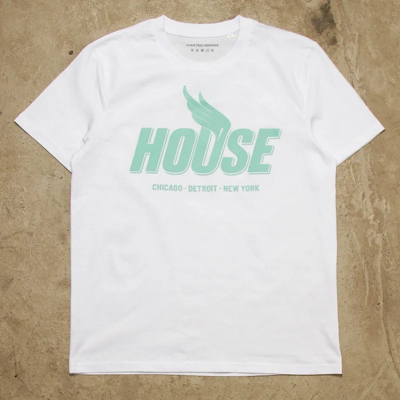 Green Peak House Front Print - Tshirt - White