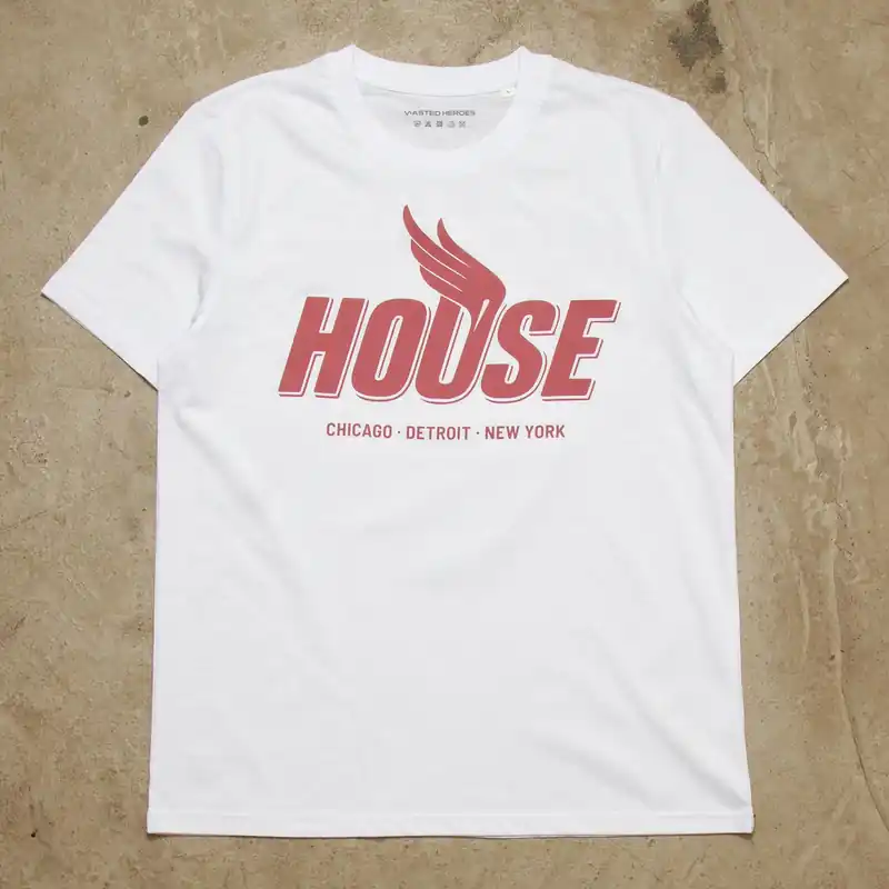 Red Peak House Front Print - Tshirt - White