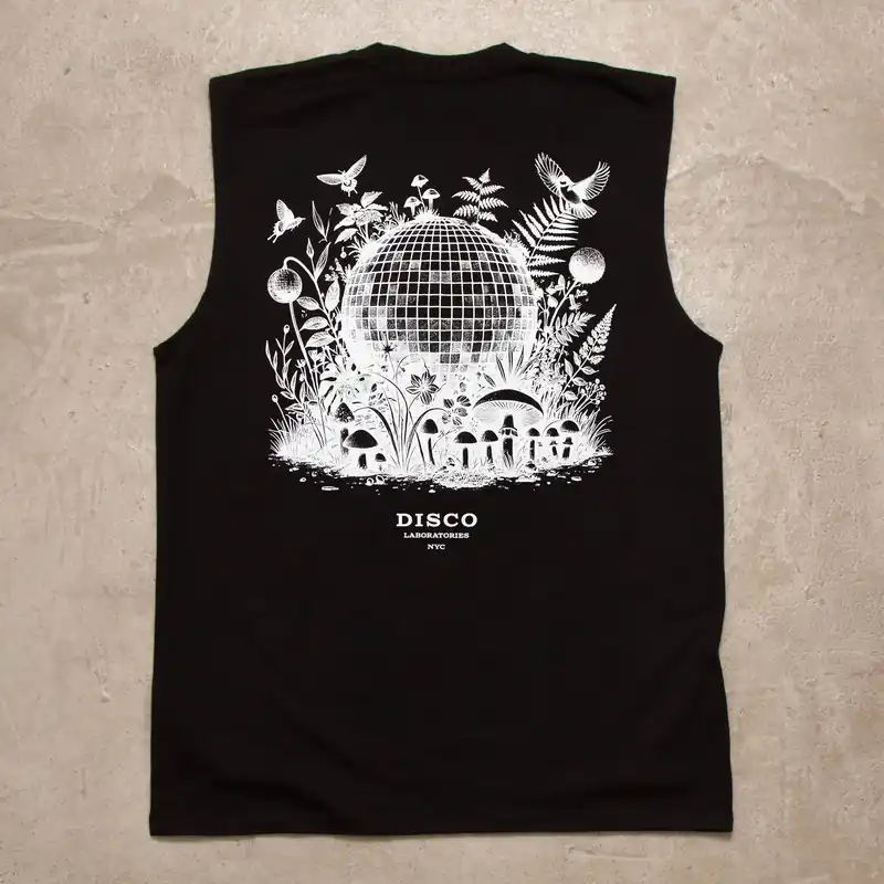 Ecology Disco Labs Back Print - Tank Tshirt - Black