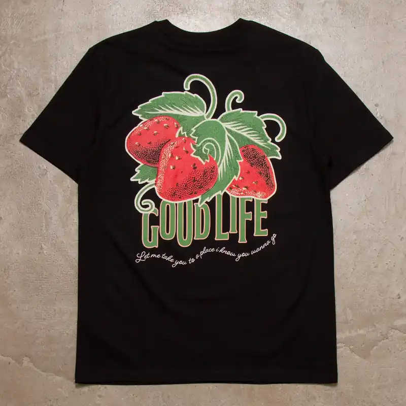 Strawberry Good Life Back Print - Tshirt - Black