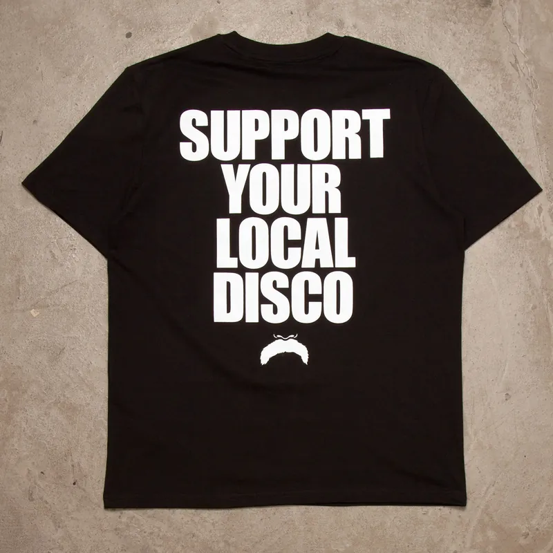 Support Your Local Disco Back Print - Tshirt - Black