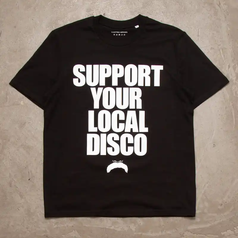 Support Your Local Disco Front Print - Tshirt - Black