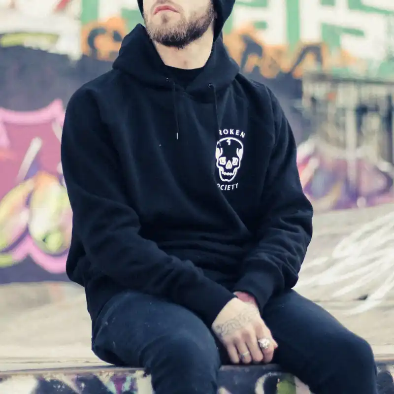 Skull Front Print Hoodie (Unisex) - Broken Society UK