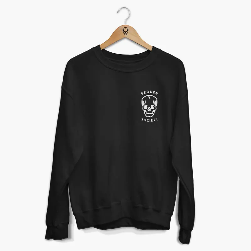 Skull Front Print Sweatshirt (Unisex) - Broken Society UK