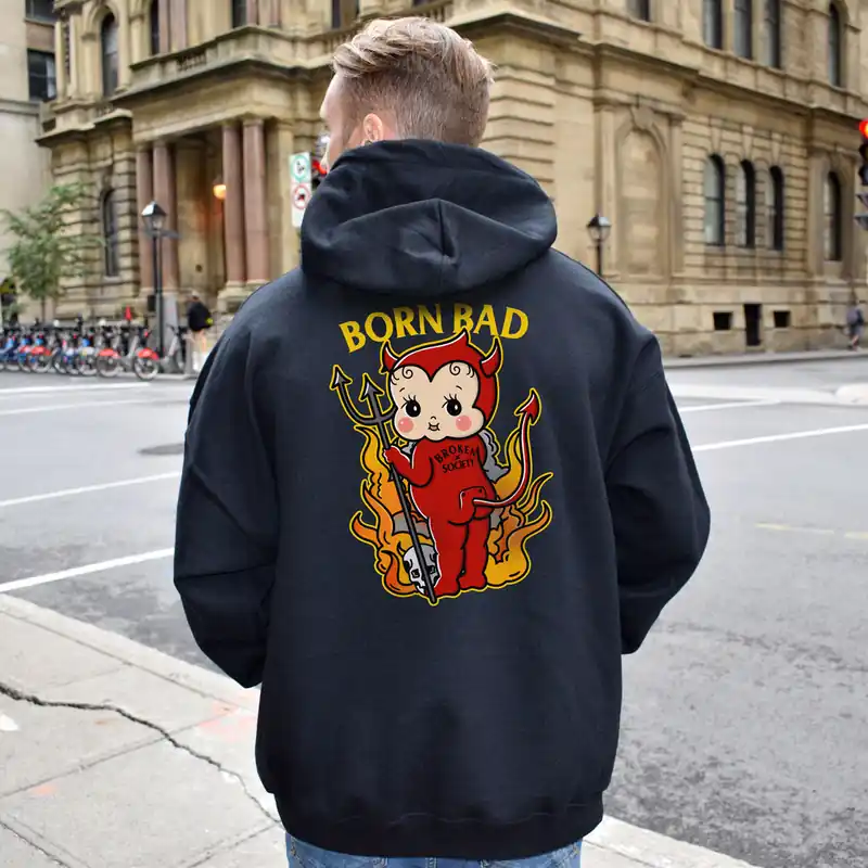 Born Bad Devil Hoodie (Unisex) - Broken Society UK