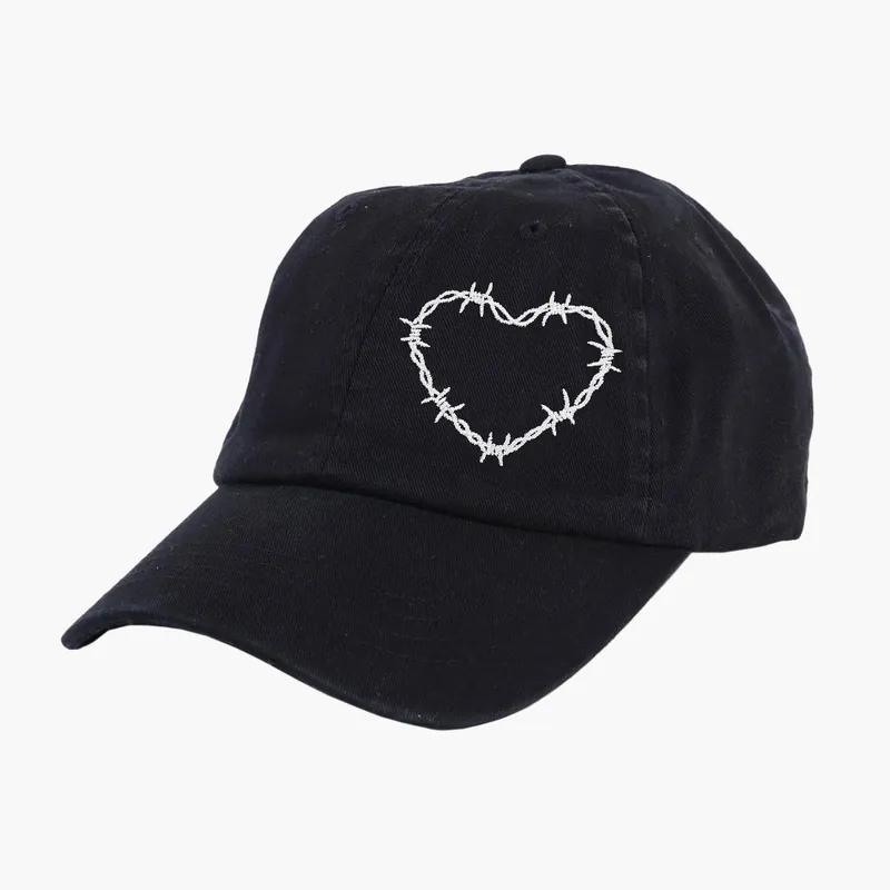 Barbed Wire Heart Embroidered Dad Cap - Broken Society