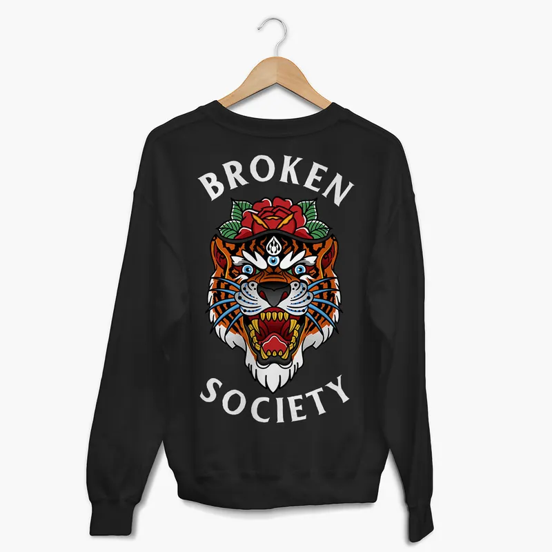 Tiger Rose Sweatshirt (Unisex) - Broken Society UK