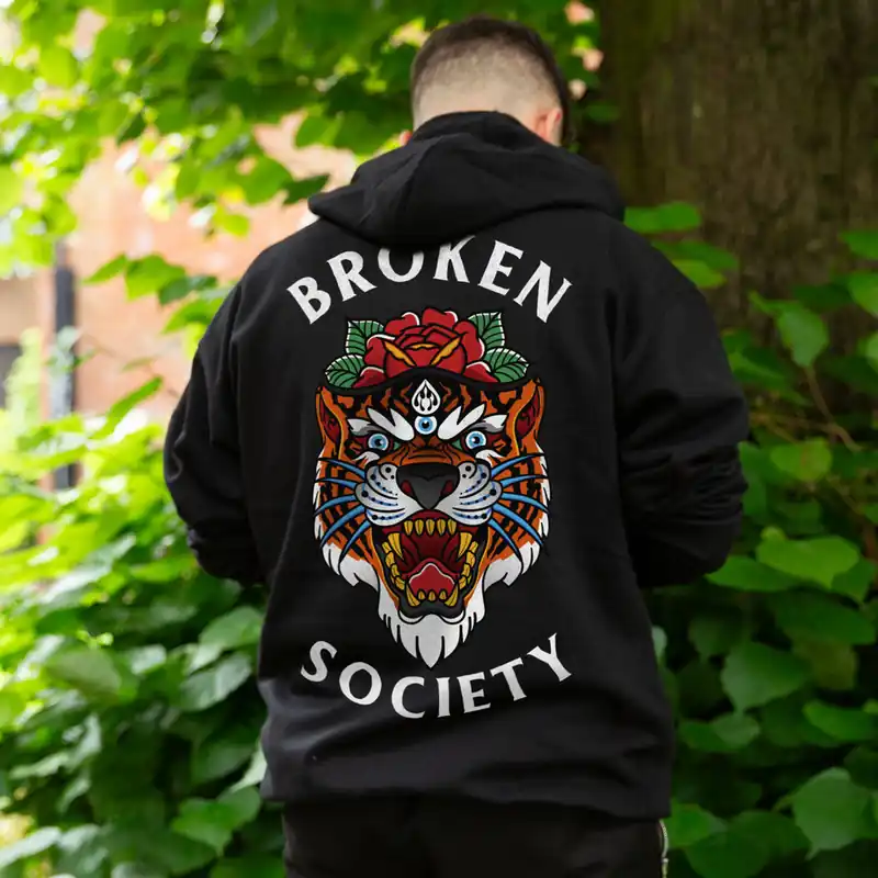 Tiger Rose Hoodie (Unisex) - Broken Society UK