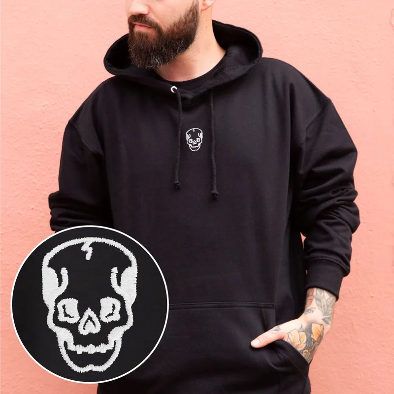 Skull Embroidered Hoodie (Unisex) - Broken Society UK
