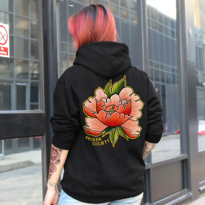 Peony In Bloom II Hoodie (Unisex) - Broken Society UK
