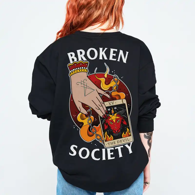 The Devil Tarot Sweatshirt (Unisex) - Broken Society UK