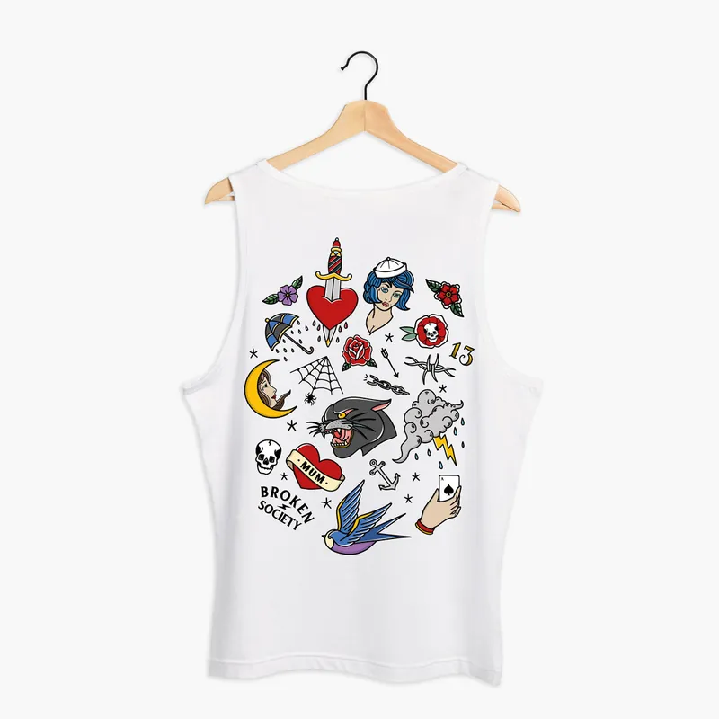 Tattoo Flash Sheet Tank (Unisex) - Broken Society