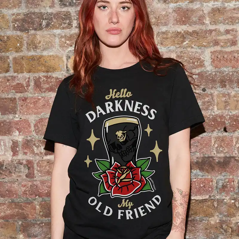 Hello Darkness Front Print T-Shirt (Unisex)
