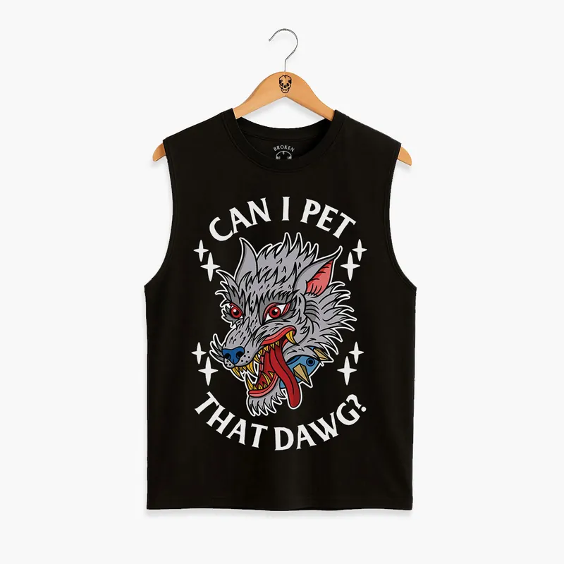 Pet That Dawg Front Print Sleeveless T-Shirt (Unisex)