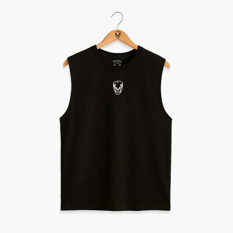 Skull Embroidered Sleeveless T-Shirt (Unisex)