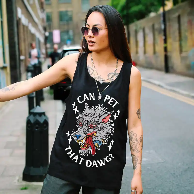Pet That Dawg Front Print Tank (Unisex) - Broken Society