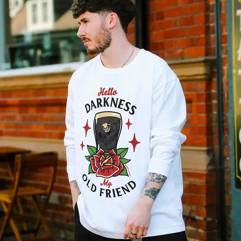 Hello Darkness Front Print Long Sleeve T-Shirt (Unisex)