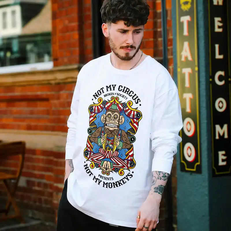 Not My Circus Front Print Long Sleeve T-Shirt (Unisex)