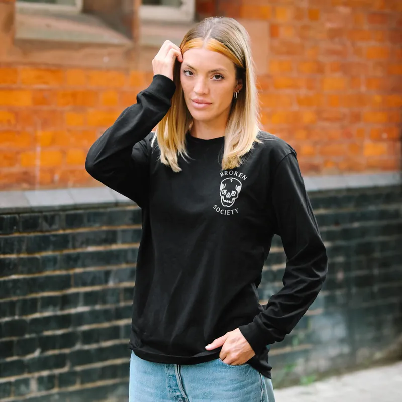 Skull Front Print Long Sleeve T-Shirt (Unisex)