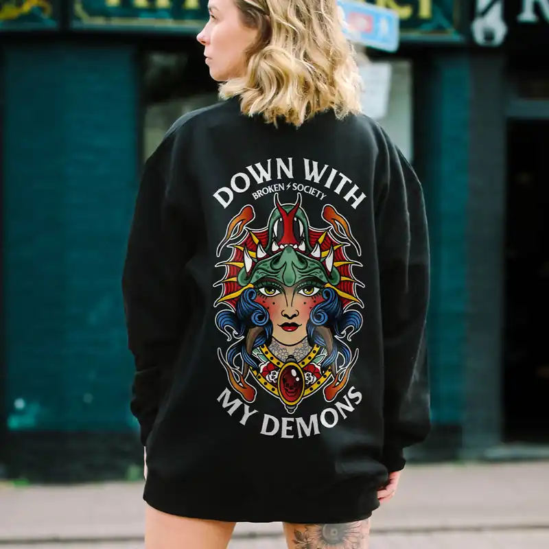 Down With My Demons Sweatshirt (Unisex) - Broken Society UK