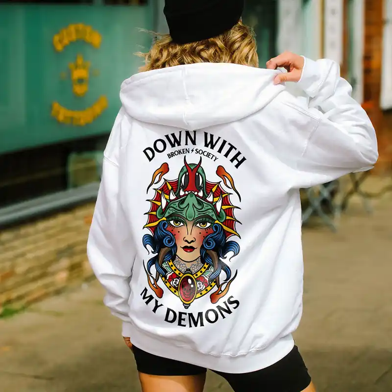 Down With My Demons Hoodie (Unisex) - Broken Society UK
