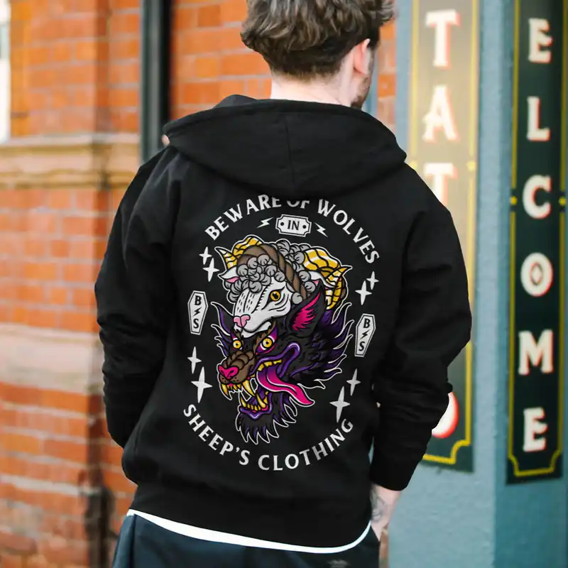 Beware Of Wolves Hoodie (Unisex) - Broken Society UK