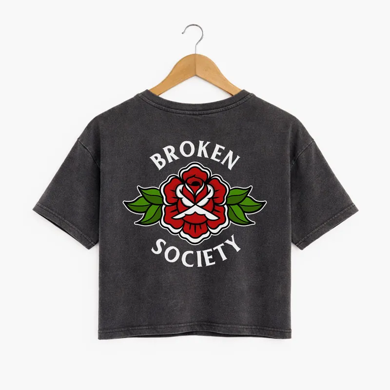 Broken Society Rose Boxy Fit T-Shirt