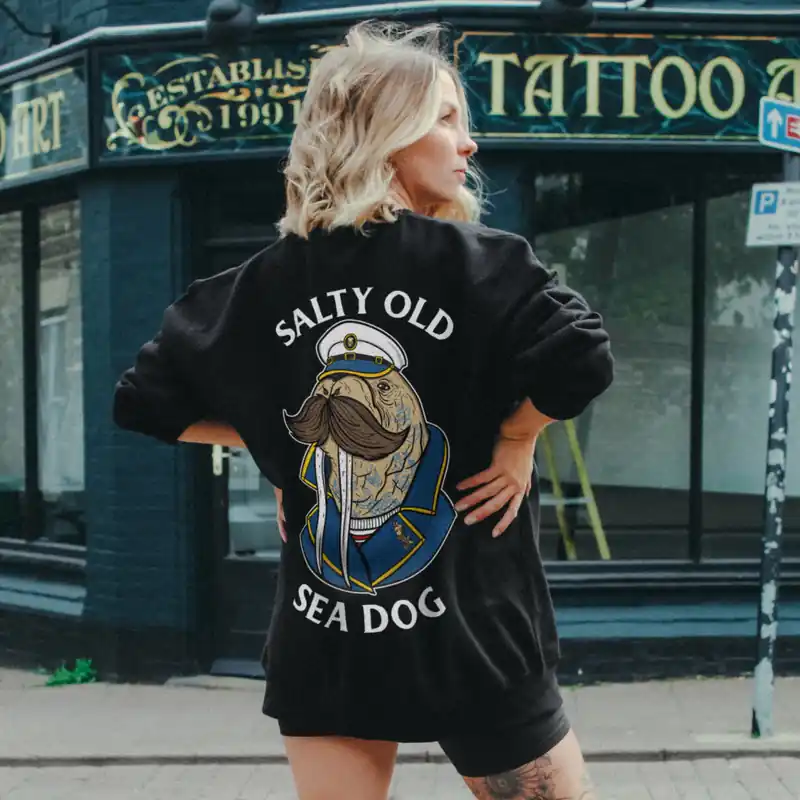 Salty Old Sea Dog Sweatshirt (Unisex) - Broken Society UK