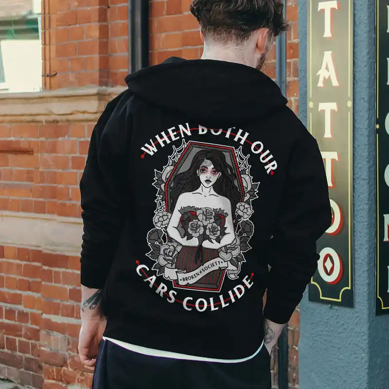 When Cars Collide Hoodie (Unisex) - Broken Society UK