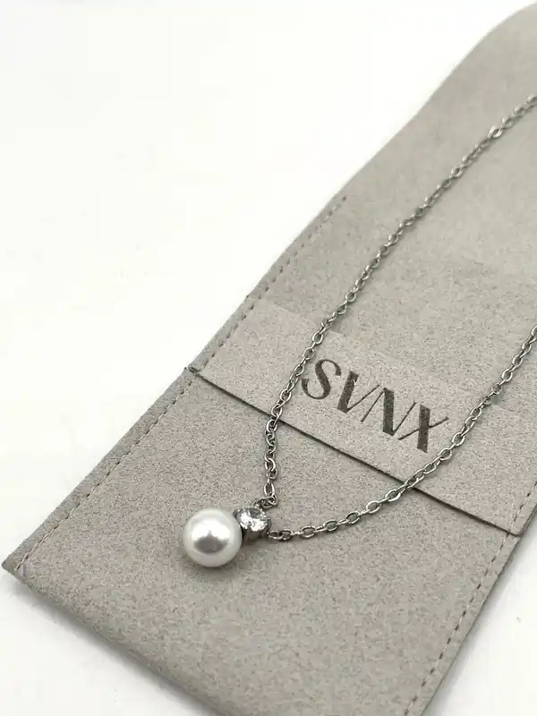 Large Pearl Diamante Necklace - SVNX