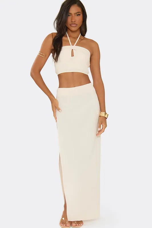 Split Leg Mid Rise Maxi Skirt - EGO