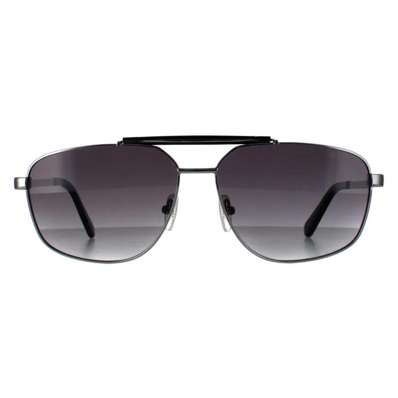 Aviator Shiny Dark Nickeltin Smoke Grey Gradient GU00054 - Guess