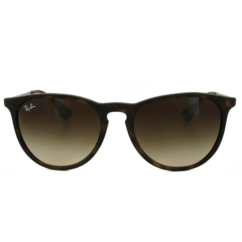 Round Rubberised Havana Brown Gradient Erika 4171 Sunglasses - Ray-Ban