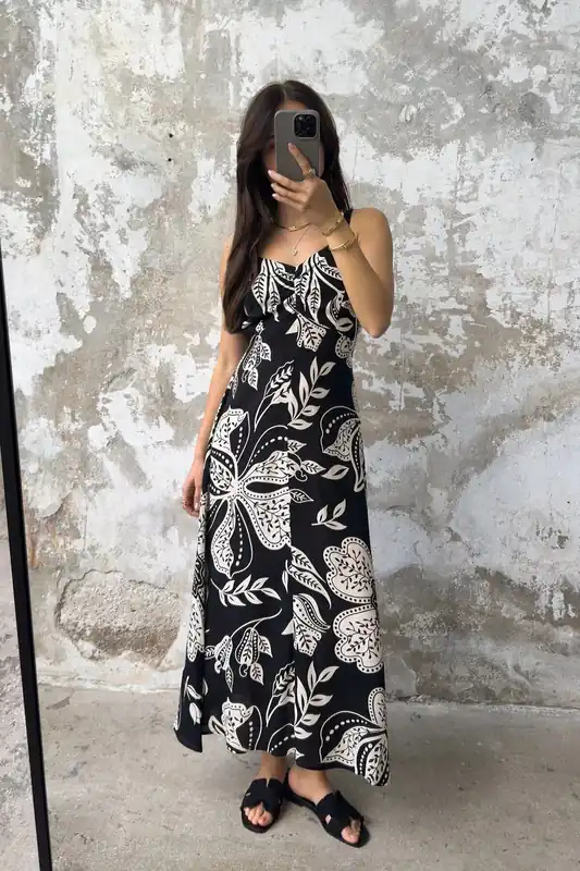 Floral Printed Sleeveless Maxi Dress - WOVCOR