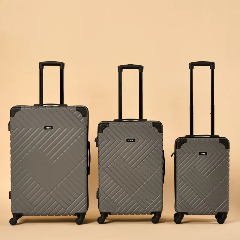Hard Shell Suitcase Luggage 3 Piece Set Travel ABS 4 Wheels - OHS
