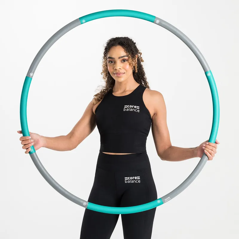 Weighted Hula Hoop Adjustable Padded Fitness Exercise 1kg 98cm Smooth - Core Balance