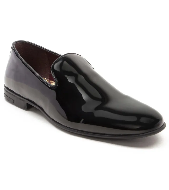 'Frankie' Patent Black Formal Patent Leather Loafer Men's Shoe - Thomas Crick