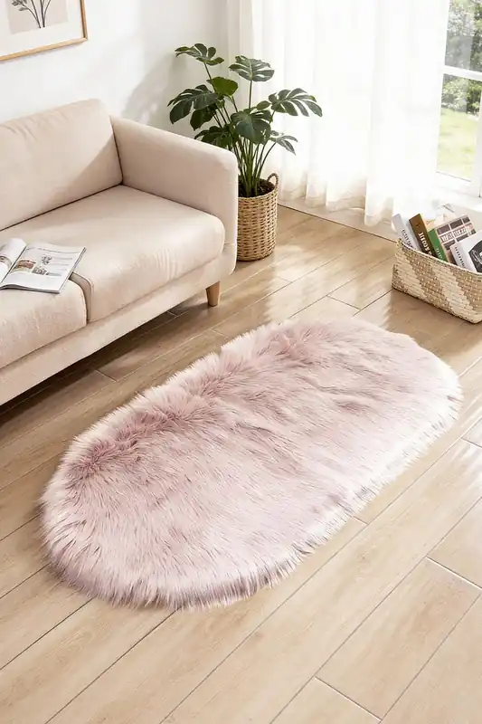 60Cm x 90Cm Bendel Handmade Shag Pink Rug - Living and Home