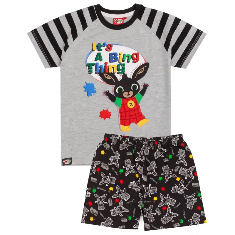 Bing Bunny Short Sleeve Short Leg Pyjama Set | Boys Grey | Official