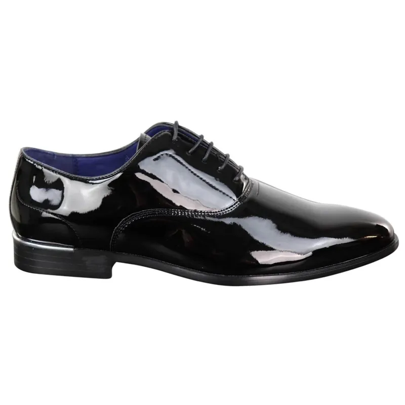 Laced Patent Faux Leather Smart Shoes - TruClothing