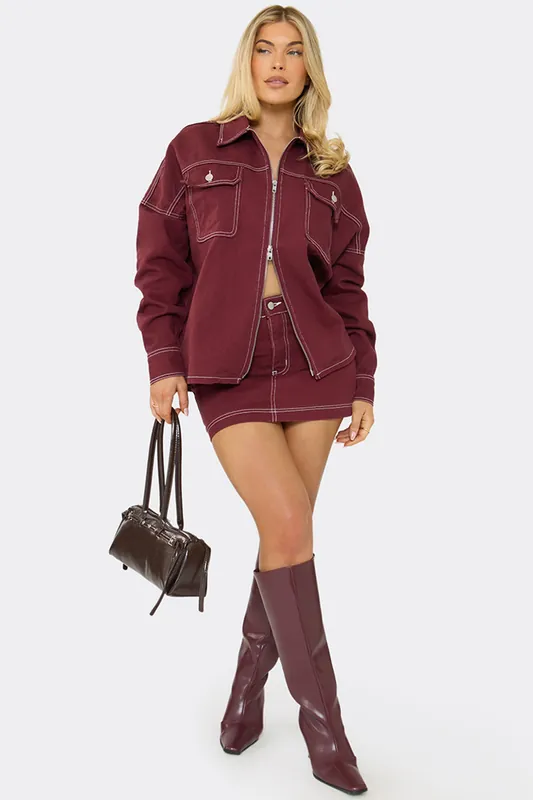 Denim Mid Rise Mini Skirt - EGO