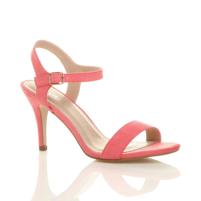 Barely There Strappy High Heeled Sandals - AJVANI
