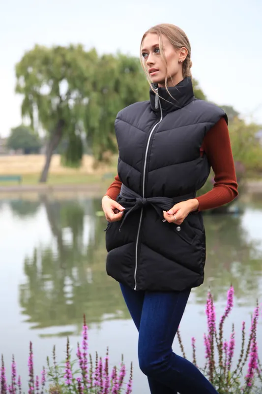 Belted Gilet Puffer - DOUBLE SECOND